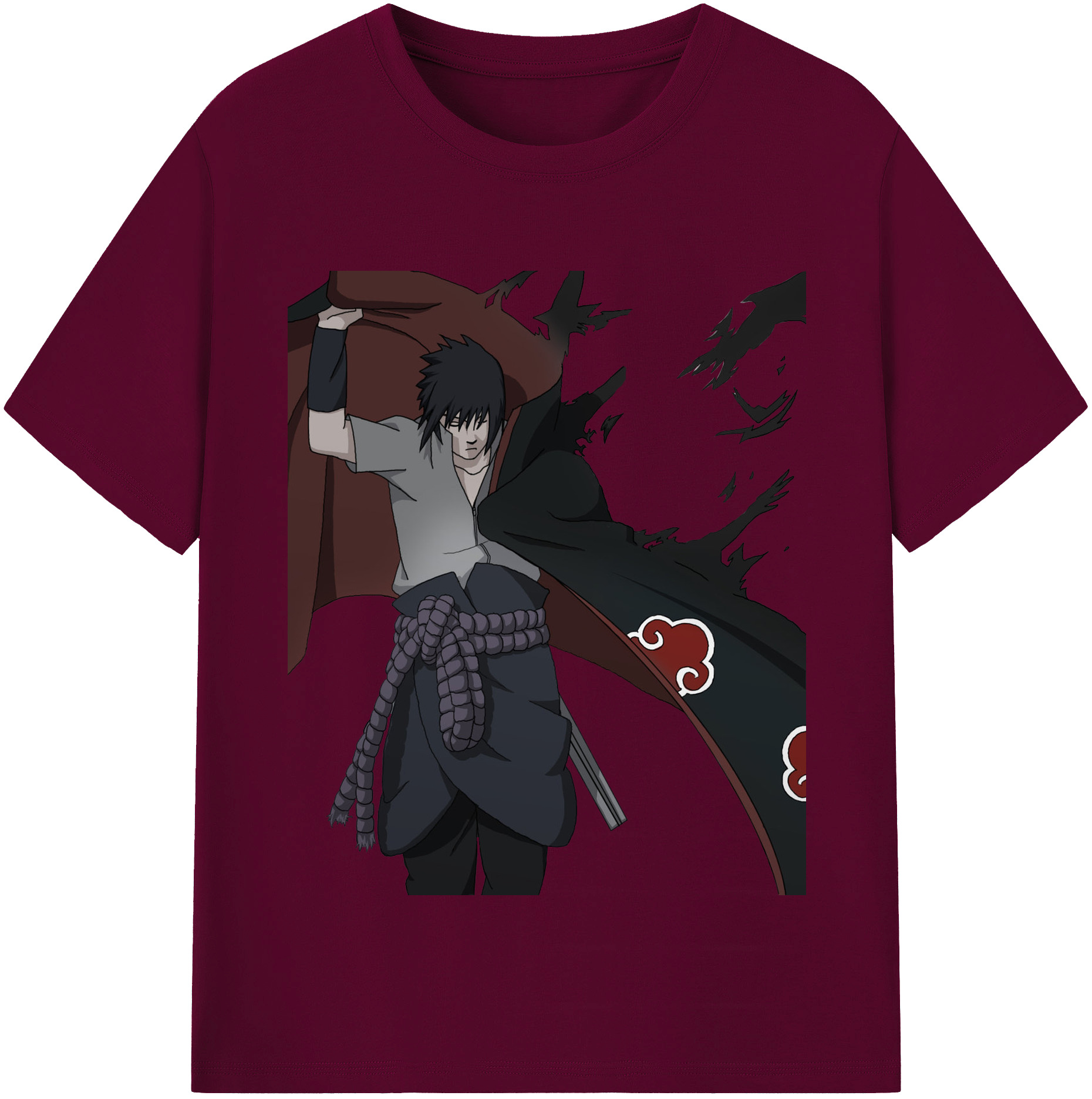 （画像用） NARUTO -ナルト- うちは サスケ Uchiha Sasuke レディースカジュアルプリントTシャツ（綿100％）